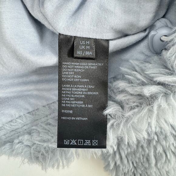 BDG UO Jacket M Oversized Baby Blue Fuzzy Teddy Cropped Full Zip Hooded Workout - Picture 7 of 8